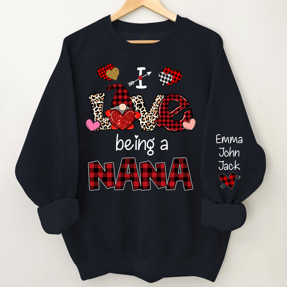 I Love Being A Nana Sweatshirt – Personalized Nana Shirt With Grandkids Names