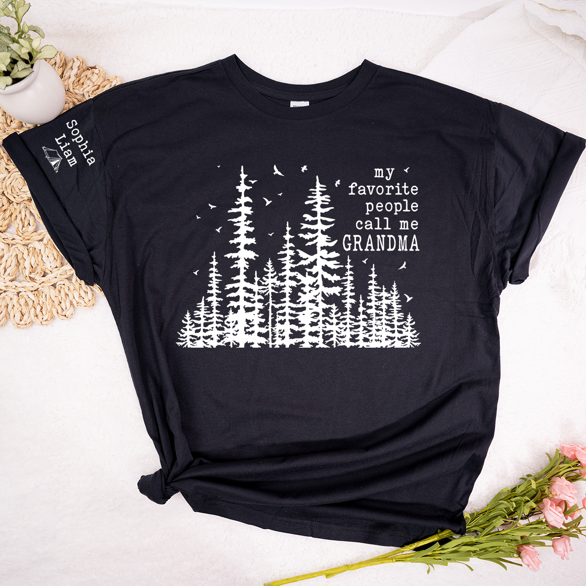 Personalized Grandma Forest Shirt, My Favorite People Call Me Grandma T-Shirt, Nature Trees Wildlife Grandma Gift