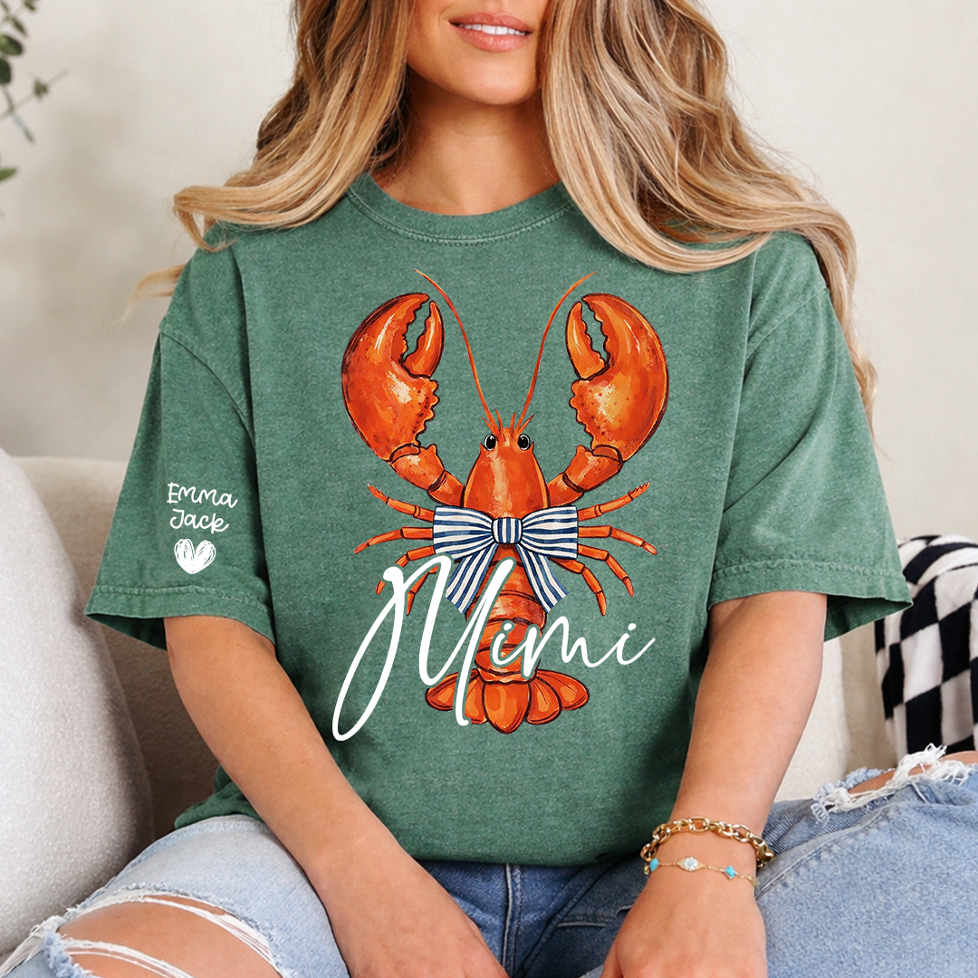 Colorful Lobster Mimi Shirt for Women Personalized Family Tee For Gift Grandma And Kids
