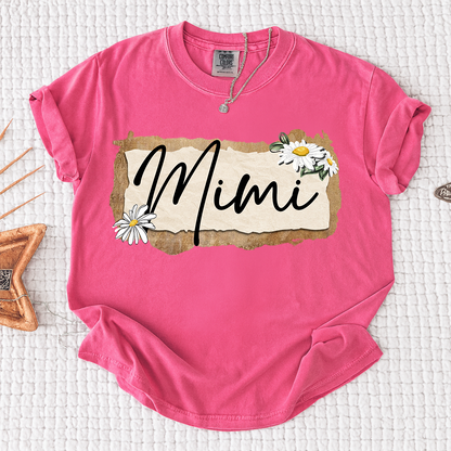 Comfort Colors® Custom Mimi T-Shirt, Floral Daisy Design,Great Gift for Mimi Grandma