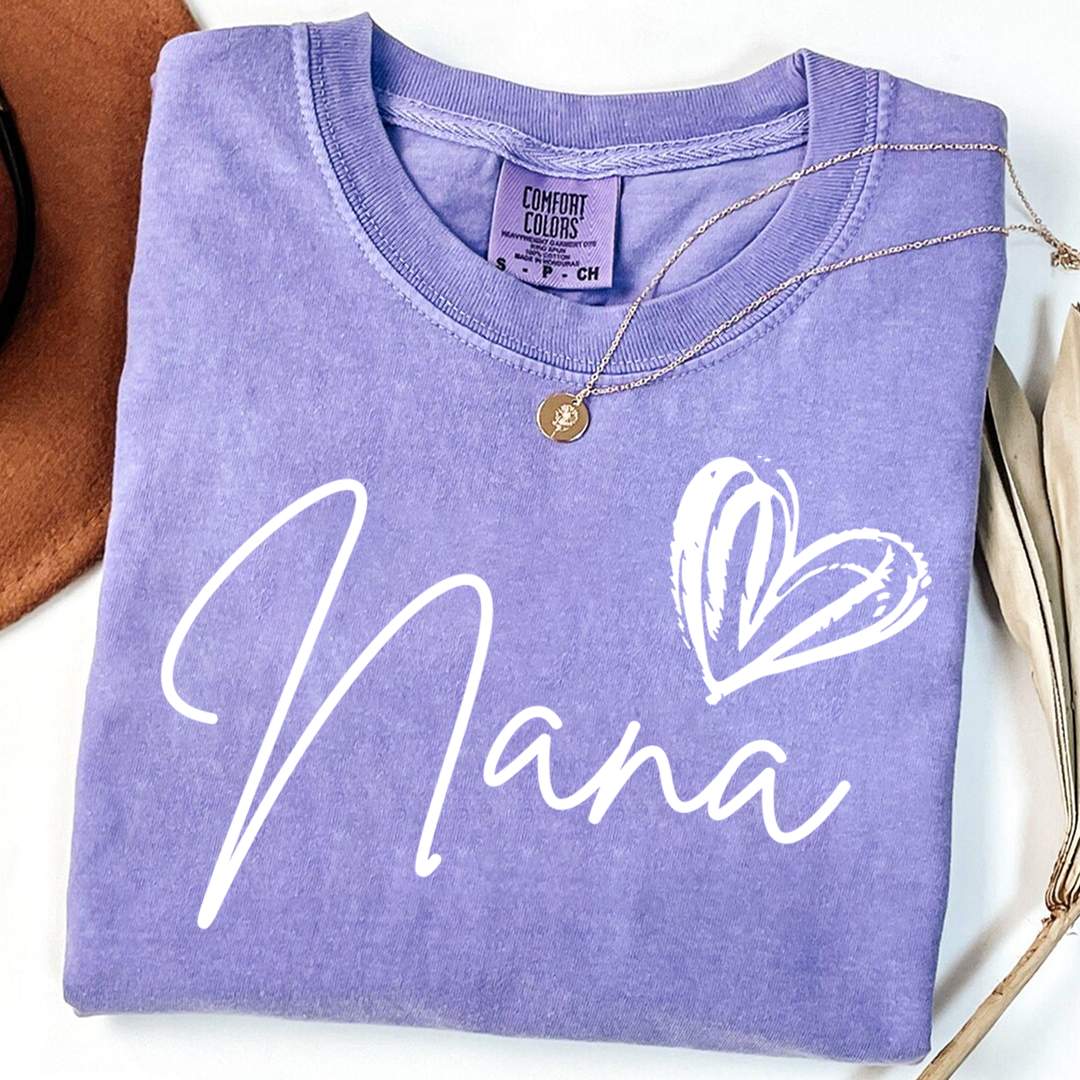 Comfort Colors® Nana Heart, For Gift Grandma And Kids