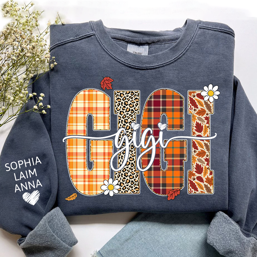 Custom Fall Pumpkin Sweatshirt, Gift for Gigi And Grandchild