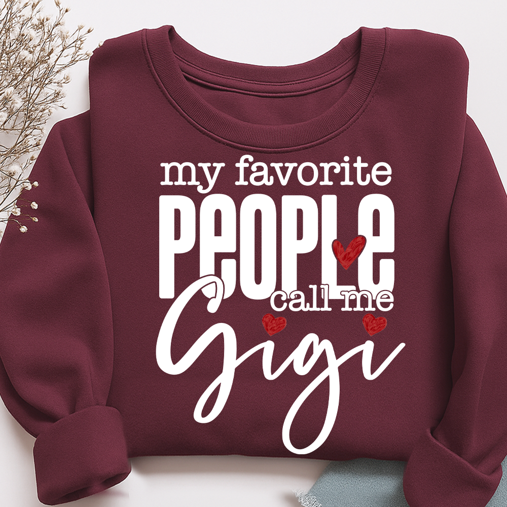 Personalized My Facvorite People Call me Gigi Sweatshirt, Custom Gifts With Grandma and Grandchild Names