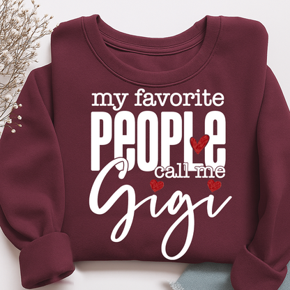 Personalized My Facvorite People Call me Gigi Sweatshirt, Custom Gifts With Grandma and Grandchild Names