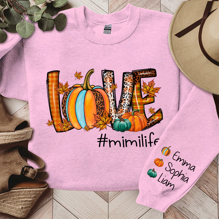 Love Fall Autumn Sweatshirt, Mimi Life Pumpkin Autumn, Grandma Gift, Autumn Gift TH Sweatshirt