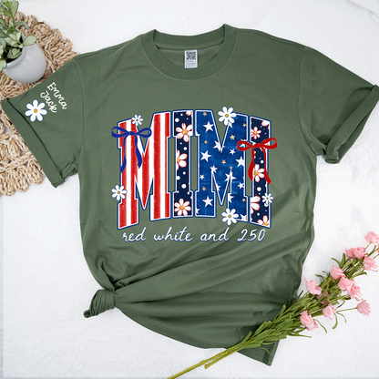 Patriotic Mimi T-Shirt for America’s 250th Anniversary | Red, White, and 250 Stars & Stripes