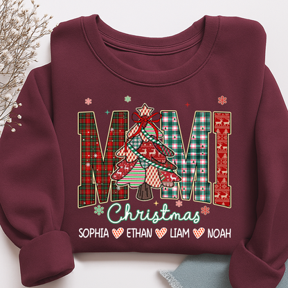 Personalized Mimi Christmas Sweatshirt, Customized Gifts for Grandma and Grandchild