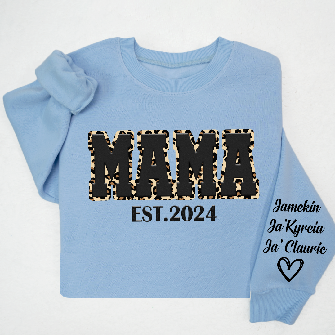 Custom Mama And Kids Puff Print Design LTP01