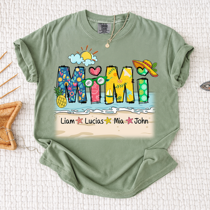 Comfort Colors® Cute Vacation Mimi Shirt with Pineapple and Sunglasses Design for Family