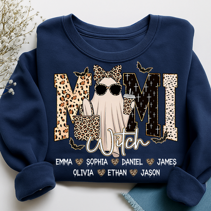 Custom Ghost Sweatshirt for Grandma, Halloween Witch Mimi Boo 2025
