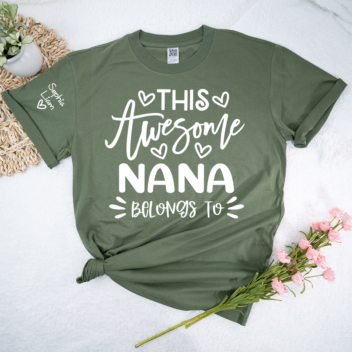 This Awesome Nana Belongs to T Shirt, Personalized Family Shirt for Grandmother