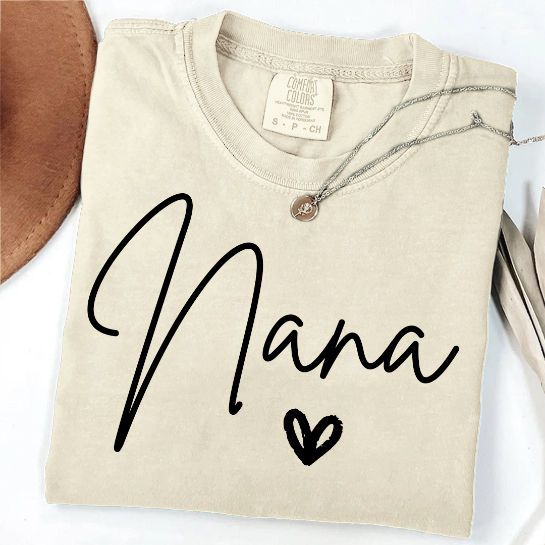 Comfort Colors® Nana Heart, Custom Gifts for Grandma and Grandchild