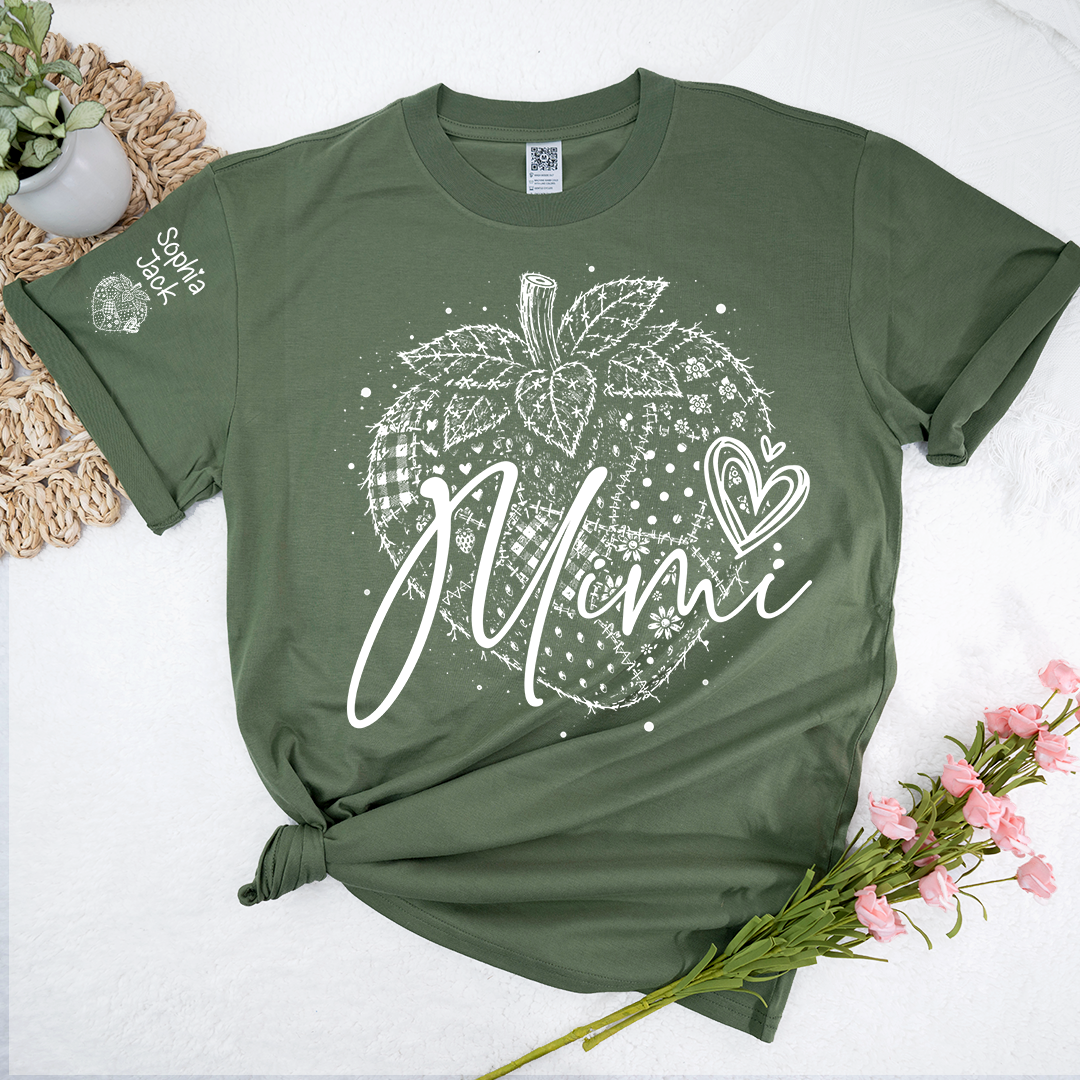Custom Mimi Shirt with Strawberry Design, Personalized Grandma or Mom Tee Gift For Grandma And Kids