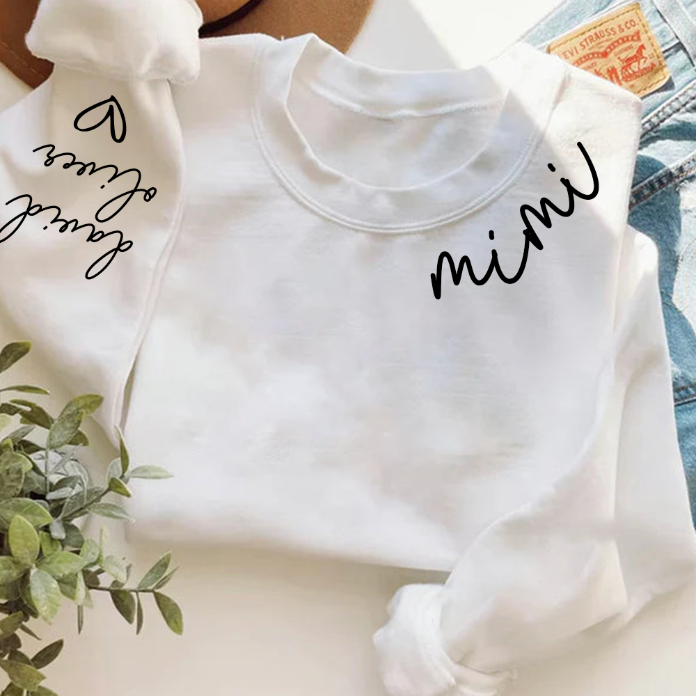 Custom Mimi Sweatshirt, Personalized For Mimi And Kids