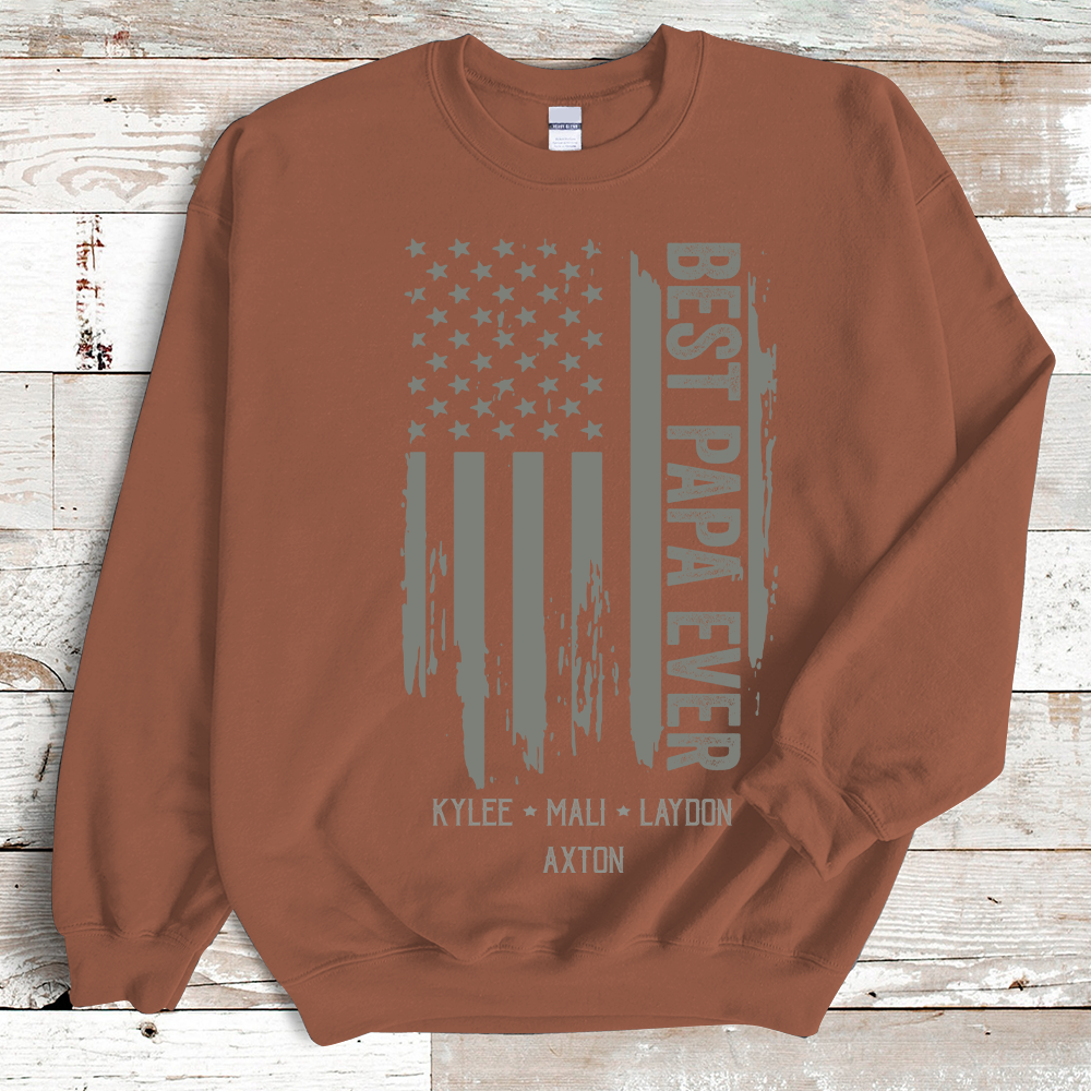 Best Papa Ever Flag Sweatshirt