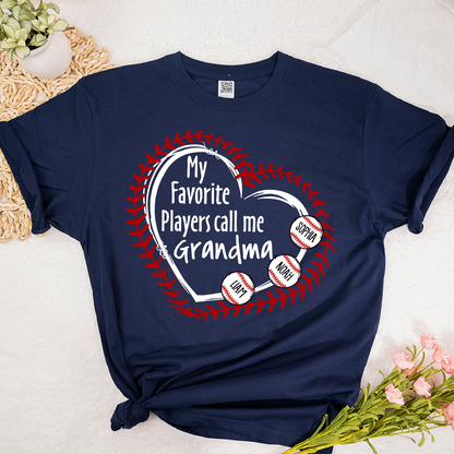 Baseball Mimi T-Shirt My Favorite Players Call Me Design with Custom Names