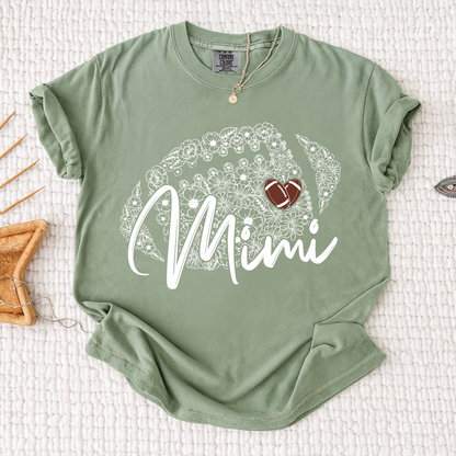Comfort Mimi Football Shirt, Personalized Mimi T-Shirt with Floral Football Design