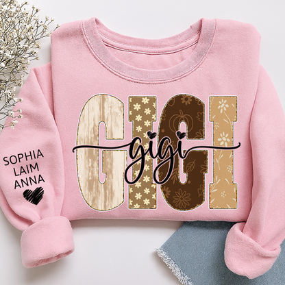 Autumn Floral Bible Sweatshirt with Flowers, Custom Nicknames for Grandma and Kids