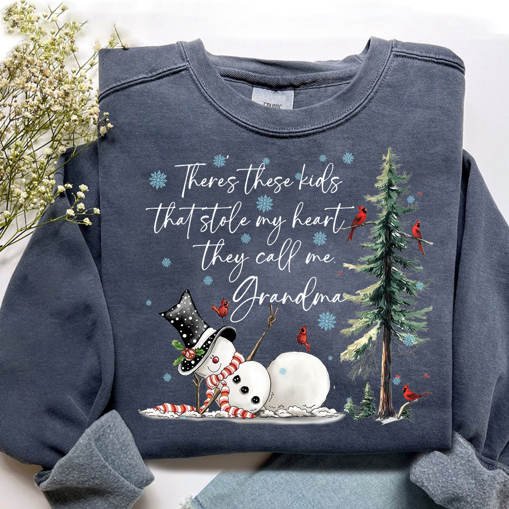 They Call Me Grandma, They Stole My Heart Sweatshirt – Personalized Gift for Grandmother, Cute Holiday Outfit for Christmas