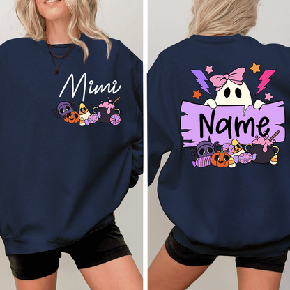 Personalized Halloween Mimi Sweatshirt, Custom Nickname For Grandma And Kids
