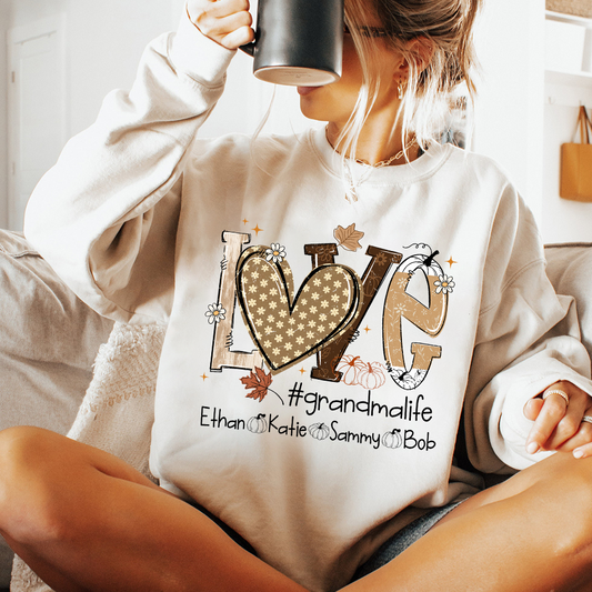 Cozy Up with a Custom Autumn Sweatshirt for Grandma and Kids