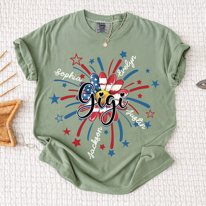 Comfort Colors® 4th of July Mimi T-shirt, A Vibrant American Flag T-shirt, A Gift For Grandma And Her Grandchildren