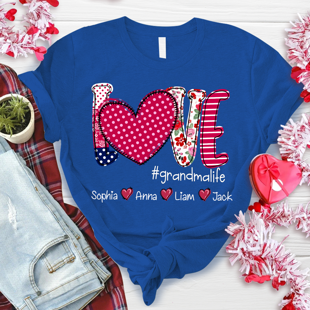 Valentine's Heart Day Custom Grandma And Kids LTP01