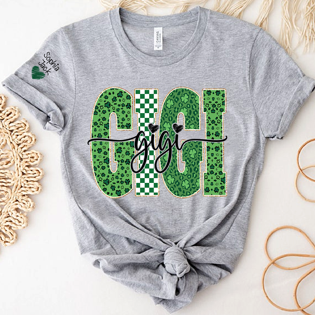 Patrick's Day Gigi Leopard Clover, St. Patrick's Day Gift For Grandma And Grandchildren