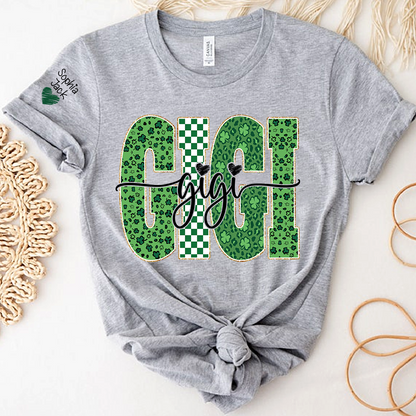 Patrick's Day Gigi Leopard Clover, St. Patrick's Day Gift For Grandma And Grandchildren
