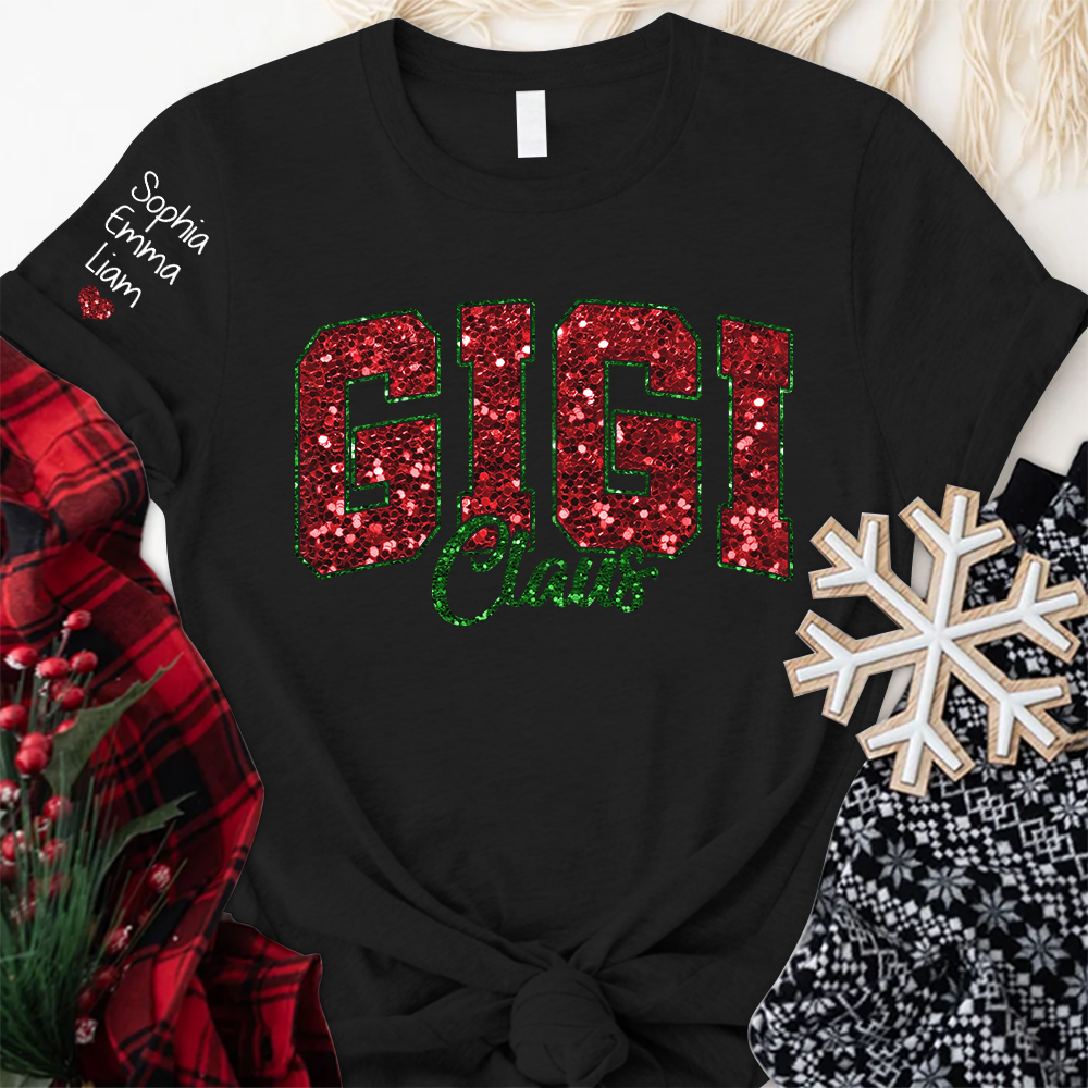 Custom Gigi Claus Christmas And Kids T-Shirt