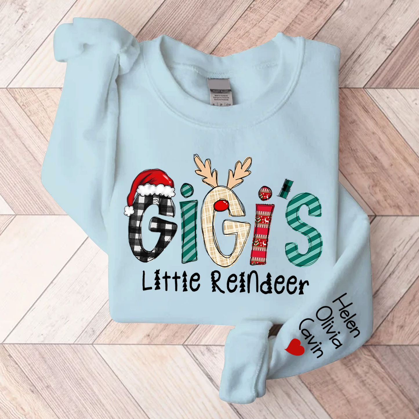 Gigi's Little Reindeer Christmas, Custom Gigi And Kids, Grandma Gift Sweatshirt