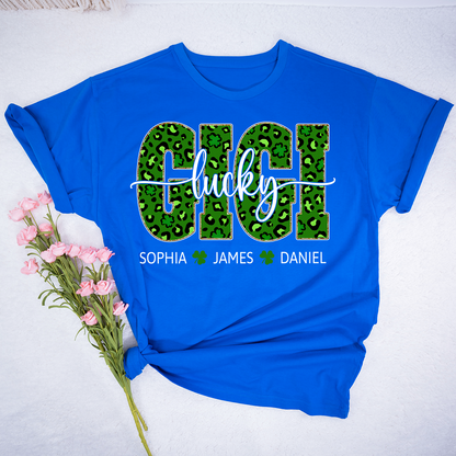 Lucky Gigi Shirt St Patrick’s Day, Personalized Gigi Shamrock Name Shirt