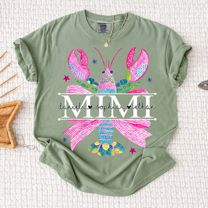 Comfort Colors® Mimi Lobster Family Name Shirt, Unique Personalized Crab T-Shirt for Grandma, Lobster Summer Graphic Top
