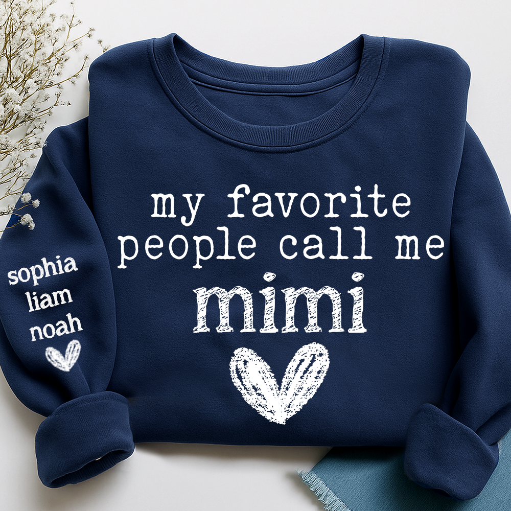 My Favorite People Call Me Mimi Sweethearts, Cute Mimi Grandma Shirt with Heart Design