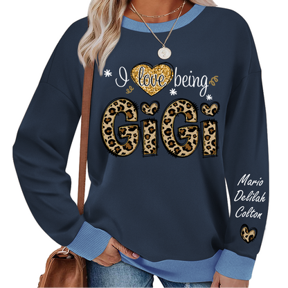 Personalized I Love Being Mimi Leopard Sweatshirt Mix