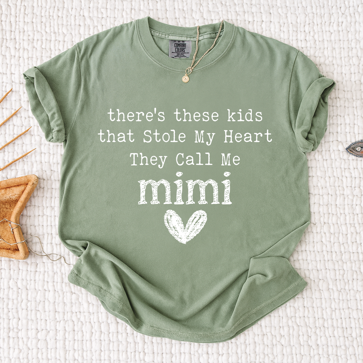 Comfort Colors® Mimi T-shirt, Custom Printed There Are Children Who Have Stolen My Heart, They Call Me Grandma