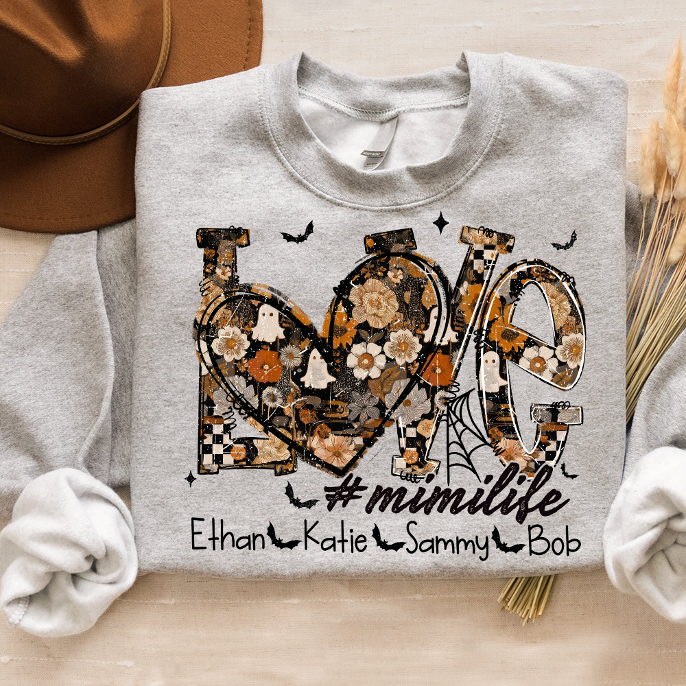Love Mimi Life Halloween Sweatshirt Outfit for Grandma And Kids