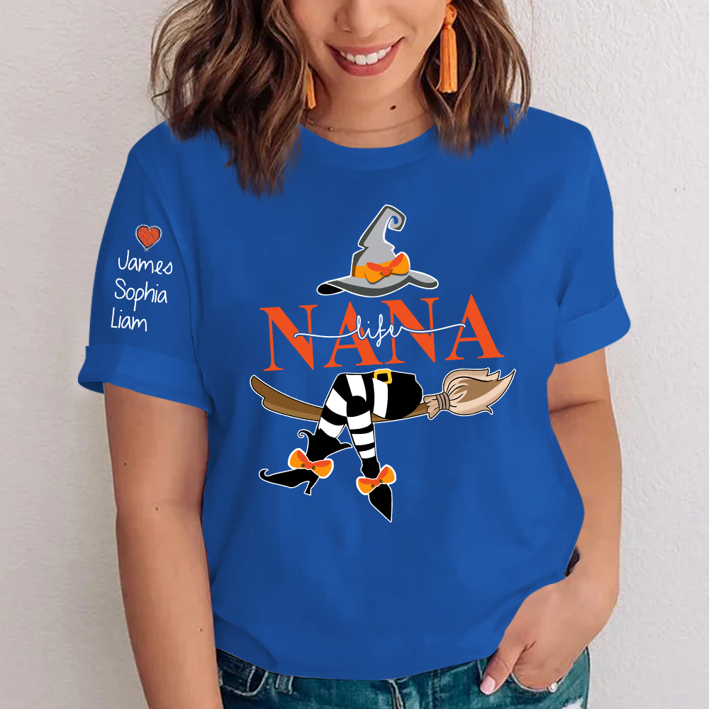 Personalized Nana Life Witch Shirt, Custom Grandma Halloween, Gif For Grandma TH T-Shirt