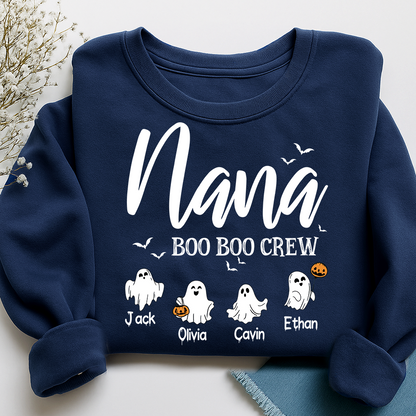 Custom Halloween Grandma, Nana Boo Crew Sweatshirt, Custom Gifts for Gigi and Kids