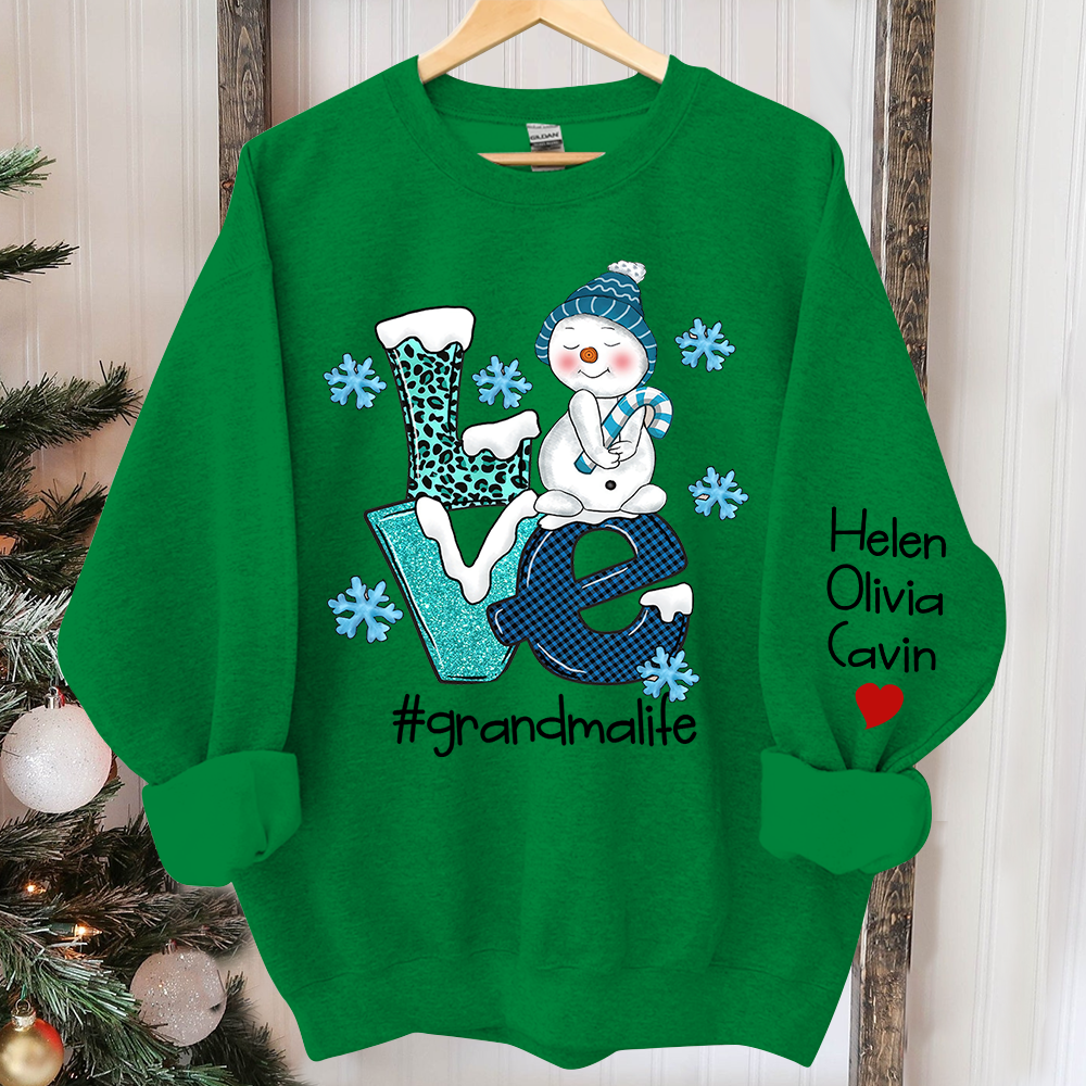 Love Grandma Life Snowman Cute Sweatshirt