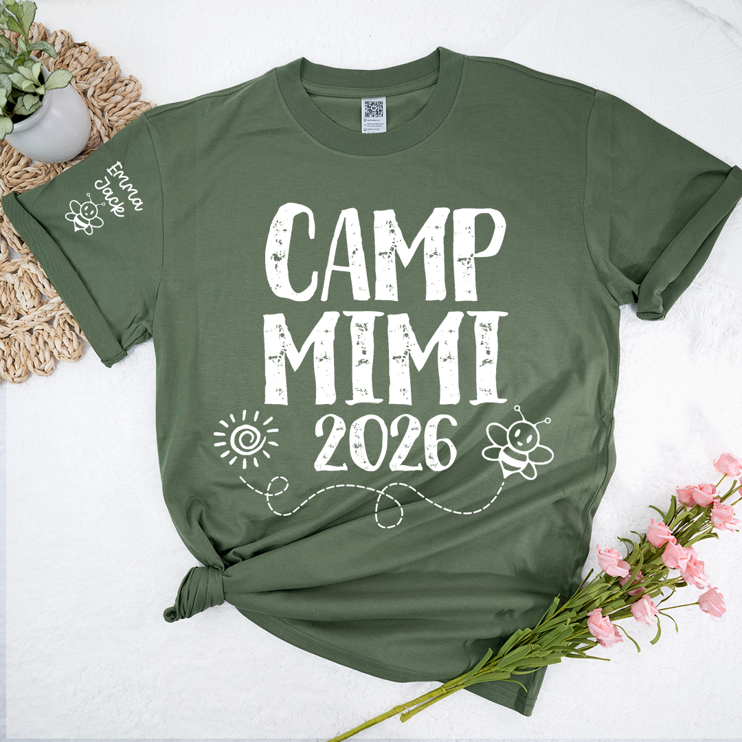 Mimi Camp Graphic Tee Perfect for Grandma’s Summer Camp, For Gift Grandma And Kids
