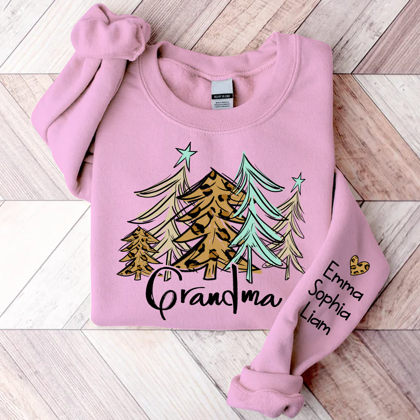 Grandma Christmas Tree, Custom Grandma With Kids TH Sweatshirt