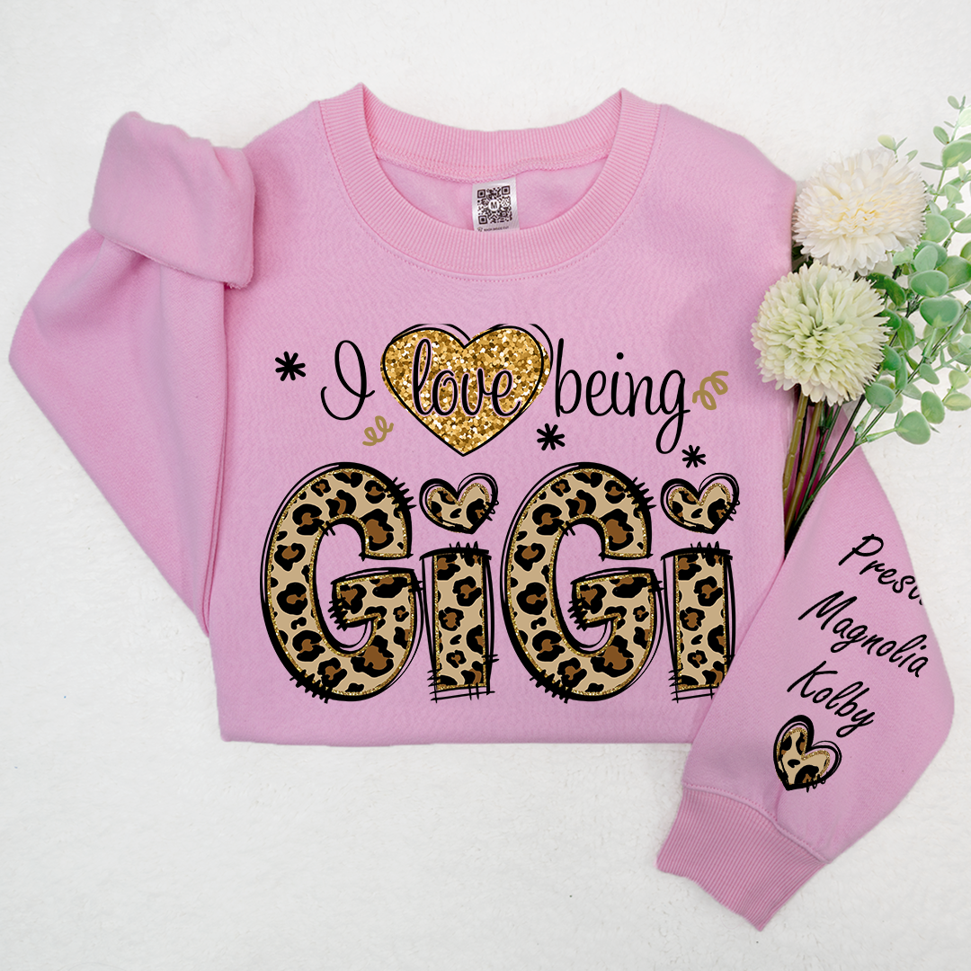 Personalized I Love Being Mimi Leopard Sweatshirt
