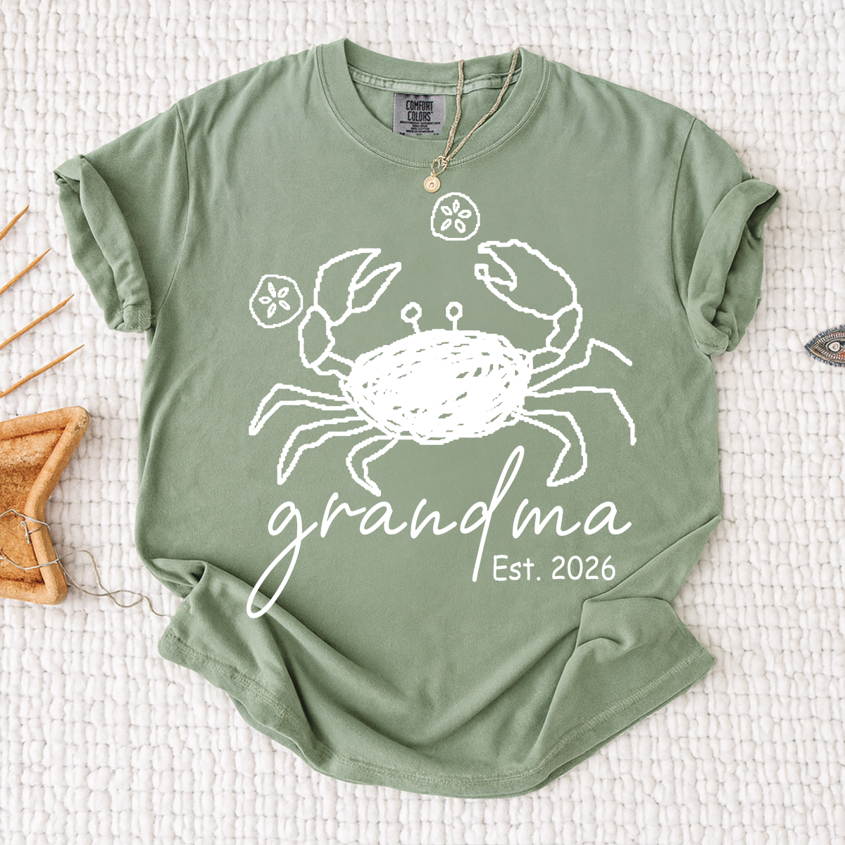 Grandma Summer Vibes Crab Shirt, Coastal Grandma T Shirt, Funny Beach Grandma Graphic Tee, Summer Vacation Gift for Grandma
