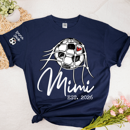 Children's Sports T-shirt, Custom Printed With Name, For Grandma, Soccer Mimi brand, Customizable With FoundingYear