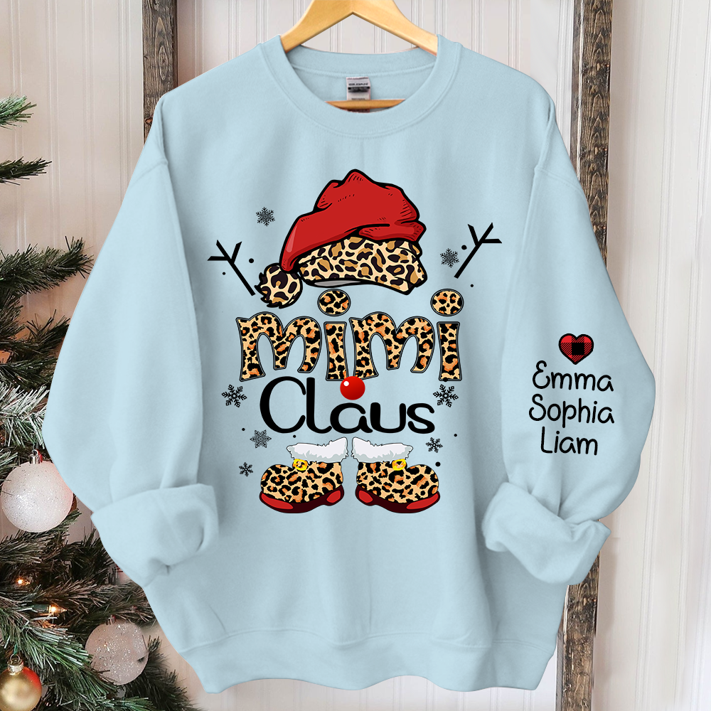 Mimi Claus Christmas Sweatshirt, Custom Mimi And Grandkids, Grandma Gift Christmas TH Sweatshirt