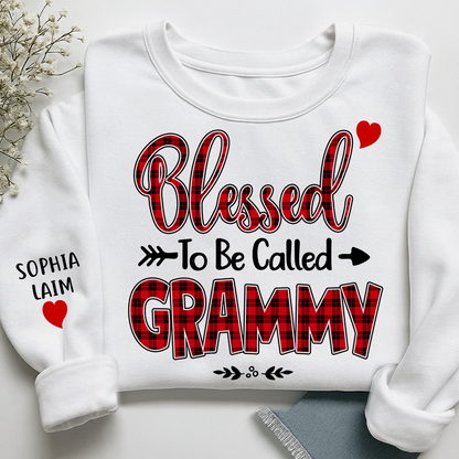 Personalized Grammy Sweatshirt, Blessed to Be Called Grammy Holiday Gift for Grandma