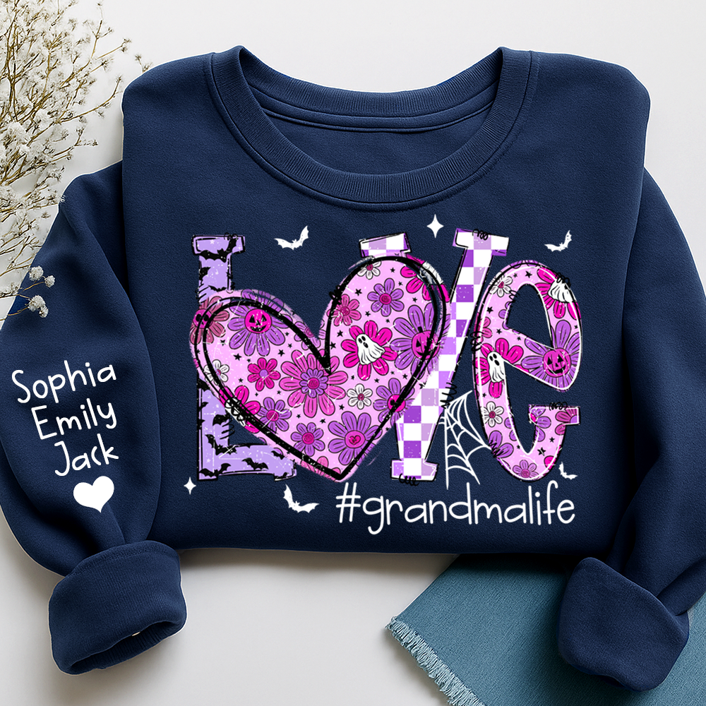 Naughty Halloween Flowers, Personalized Grandma Love Life Pumpkin and Kids