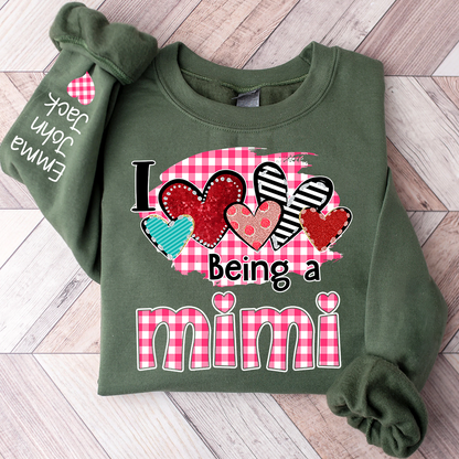 Valentine Mimi Crewneck Sweatshirt, Cute Heart Family Love Design, For Gift Grandma And Kids