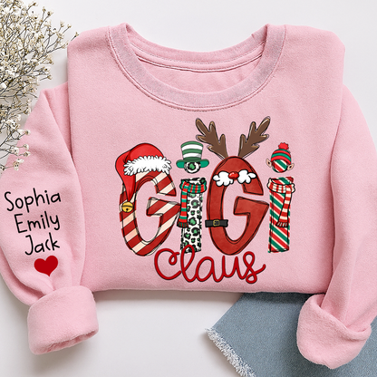 Custom Christmas Gigi Claus Sweatshirt, Gift For Gigi Claus And Kids 2025